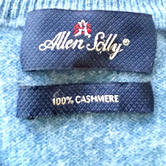 Allen Solly - 100% Cashmere Sweater - Excellent Condition - V-neck -Soft Blue XL - Picture 11 of 12
